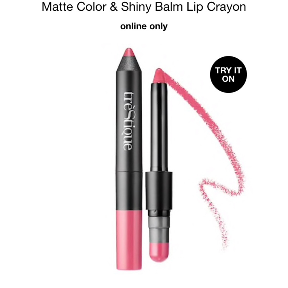 Trestique Matte color + shiny balm lip crayon NWT